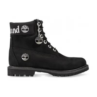 (US 6) Timberland Womens Premium Inch Leather Waterproof Boot - Black Nubuck