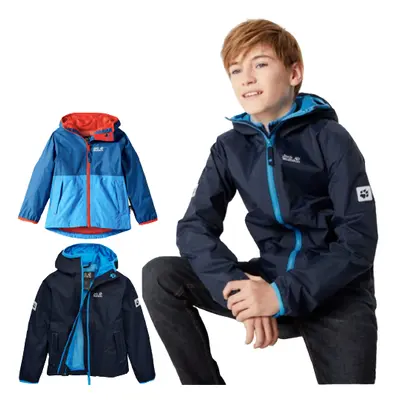 (Night Blue, 116) Jack Wolfskin Boys Rainy Days Waterproof Jacket Windproof