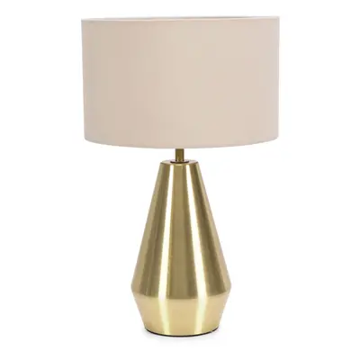 ValueLights Jax Gold Dimmable Touch Table Lamp with Natural Shade