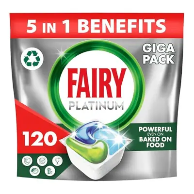 Fairy Platinum All-In-One Dishwasher Tablets Bulk, Tablets (24 x 5), Original, With Anti-Dull Te