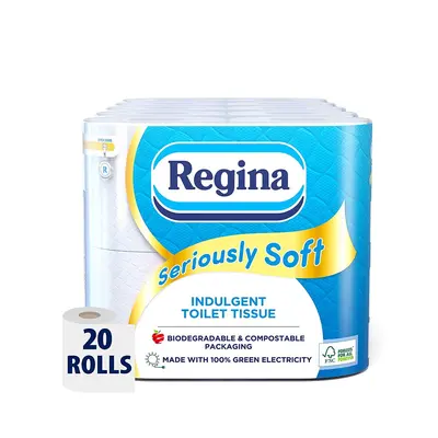 Regina Seriously Soft Indulgent Toilet Tissue, Rolls Bundle Offer, Biodegradable Packaging