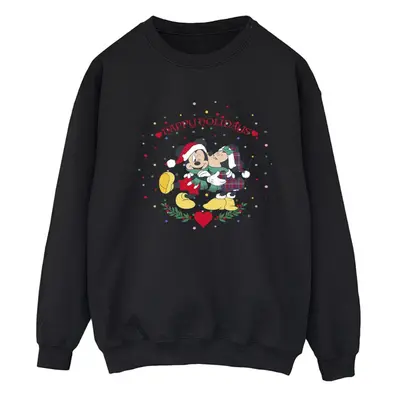 (L, Black) Disney Womens/Ladies Mickey Mouse Mickey Minnie Christmas Sweatshirt