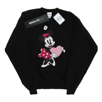 (XL, Black) Disney Mens Minnie Mouse Love Heart Sweatshirt