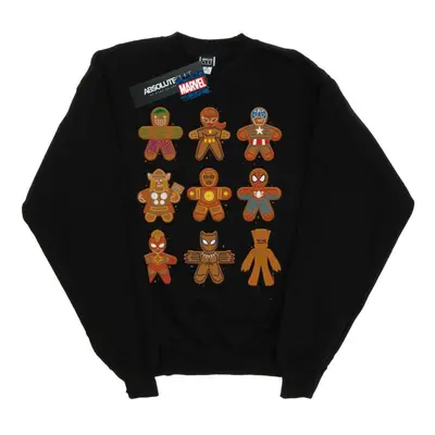 (M, Black) Marvel Womens/Ladies Avengers Christmas Gingerbread Sweatshirt