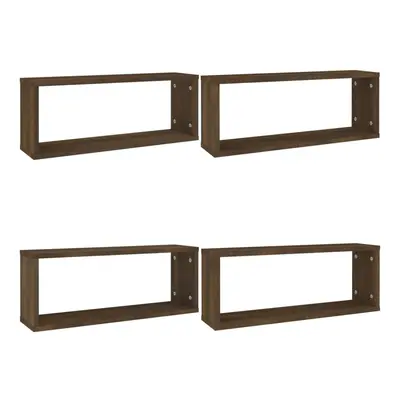 (brown oak, 4) vidaXL Wall Cube Shelves Wall Rack Wall-mounted Storage Shelf Engineered Wood