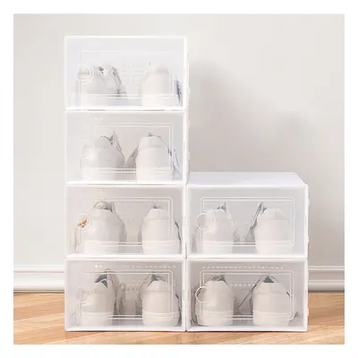 12 Pack White Foldable Plastic Shoe Storage Boxes