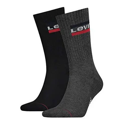 Levi's Men's 144ndl Regular Cut Sprtwr Logo 2p Calf Socks