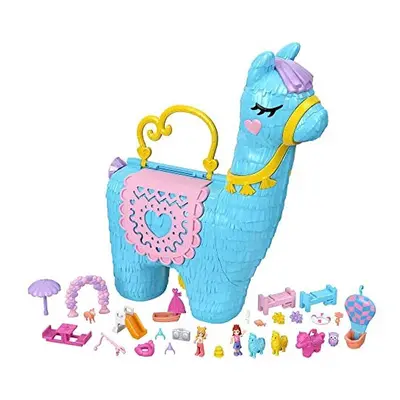 Polly Pocket Pajama Party Llama Party Large Compact, 25+ Surprises (includes Micro Dolls), Outdo