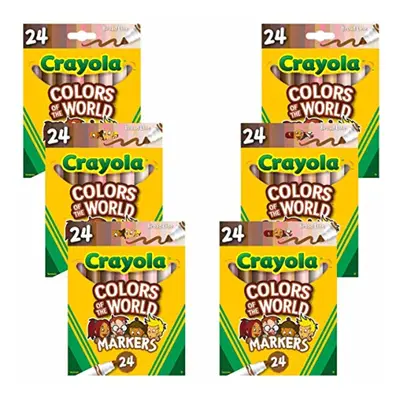 Crayola Colors of the World Markers Pack 24ct Bulk Skin Tone Markers for Kids Art Supplies Kids 