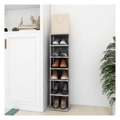 vidaXL Shoe Cabinet Concrete Grey Chipboard Household Shoe Storage Shelf Rack