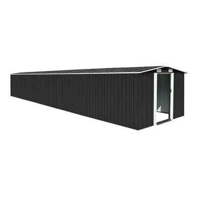 vidaXL Garden Shed Anthracite 257x779x181 cm Galvanised Steel Storage House