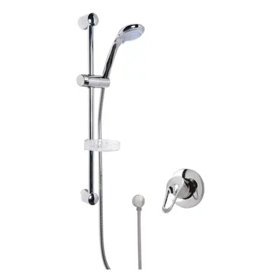 Shower Bundle Concealed Round Manual Valve & Multi Function Handset Slide Rail Kit - Chrome Balt