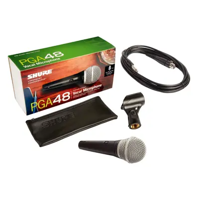 (Black, Pin XLR) Shure PGA48 Cardioid Dynamic Vocal Microphone