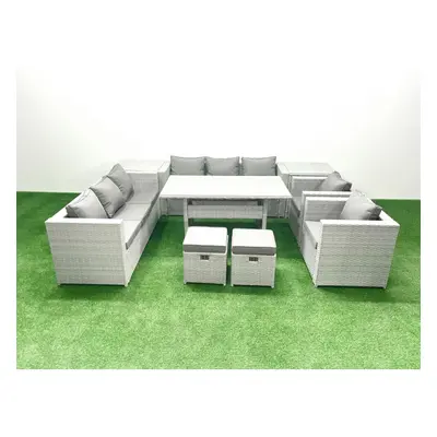 Fimous Rattan Garden Furniture Set Outdoor Seater Patio Dinin g Sofa Sets with Dining Table Chai