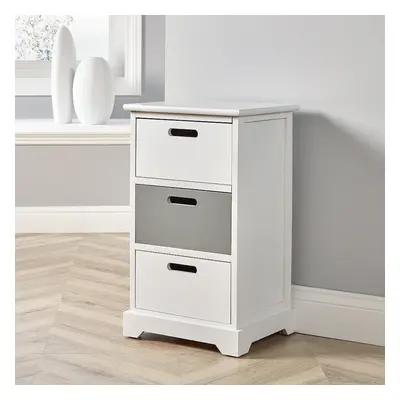 Home Source Ullswater Drawer Storage chest Unit White and Grey