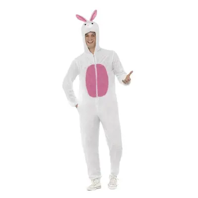 Smiffy's Adult Unisex Bunny Costume, Jumpsuit With Hood, Party Animals, Serious - costume bunny 