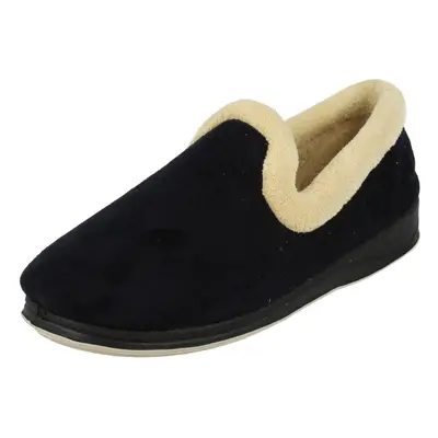 (UK 7, Navy (Blue)) Ladies Padders Wide Fit Slippers Repose - EE Fit