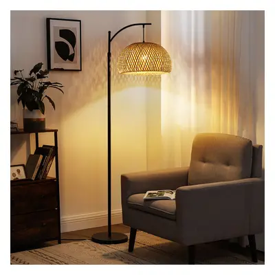 Traditional Woven Rattan Floor Lamp