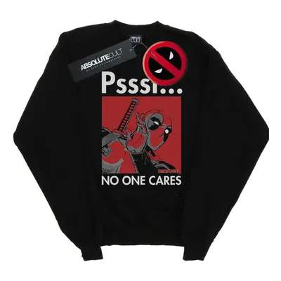 (XL, Black) Marvel Womens/Ladies Deadpool No One Cares Sweatshirt