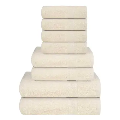 (cream) vidaXL Towel Set Piece Tea Towel Hand Towel Wash Towel gsm 100% Cotton