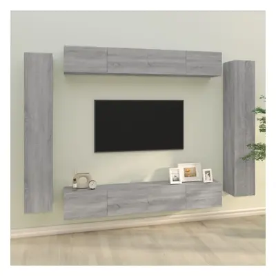 vidaXL Piece TV Cabinet Set Grey Sonoma Engineered Wood