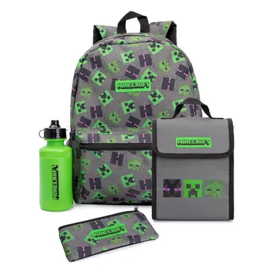 Minecraft Backpack Set Kids Piece Villains Lunch Box Water Bottle One Size