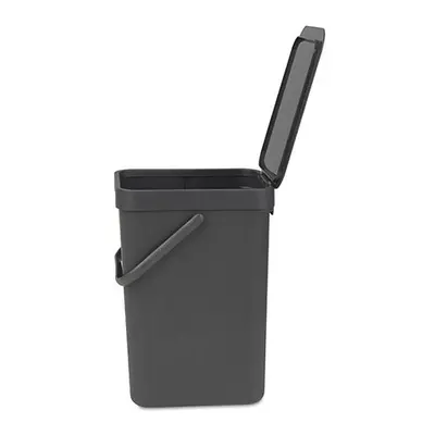 Brabantia Sort & Go Waste Bin, Plastic, Grey, Litre