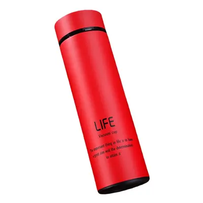 (Red) 500ml Creative Stainless Steel Thermos Vacuum Cup Sports Outdoor Portable Straight Body Cu