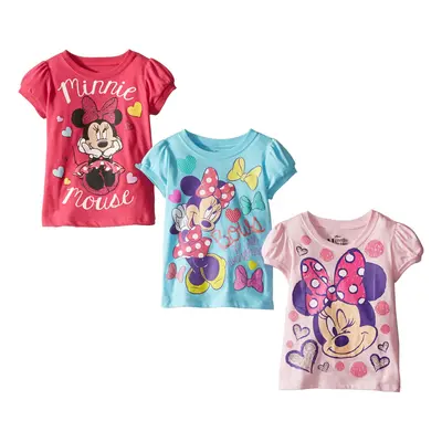 Disney Little Girls' Toddler Minnie Mouse 3-Pack T-Shirts Assorted