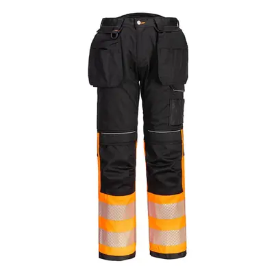 (48R, Orange/Black) Portwest Mens PW3 Hi-Vis Holster Pocket Trousers