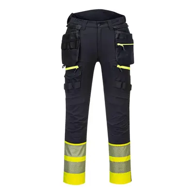 (36R, Yellow/Black) Portwest Mens DX4 Class Hi-Vis Detachable Holster Pocket Trousers