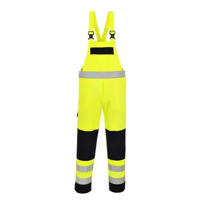 (XL R, Yellow/Navy) Portwest Mens Hi-Vis Multi-Norm Bib And Brace Trouser