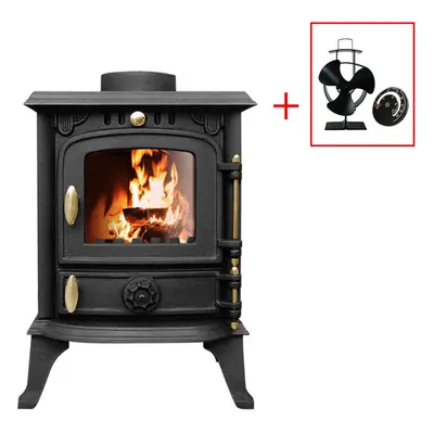 4.5KW Multifuel Stove Heating Log Burner Fireplace Defra Eco Design with Fan