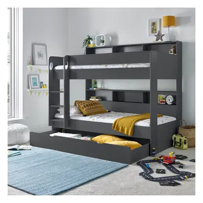 (Yes) Olly Onyx Grey Wooden Storage Bunk Bed