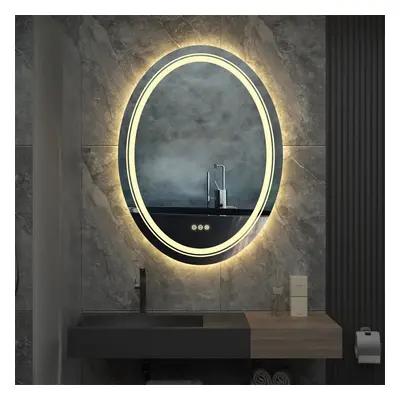 (500*700mm) Oval Led Backlit Light Bathroom Wall Makeup Mirror