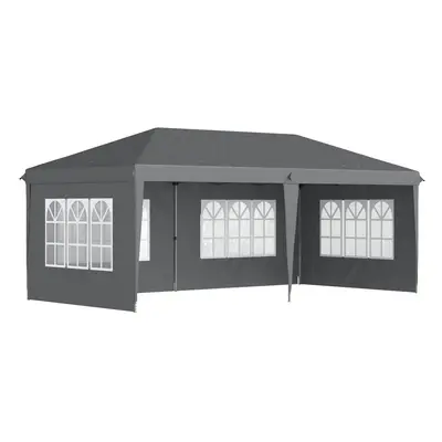 Outsunny x 6m Heavy Duty Gazebo Marquee Party Tent with Storage Bag Grey