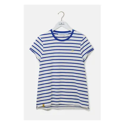 (UK 16, Indigo Stripe) Causeway Womens T-Shirt