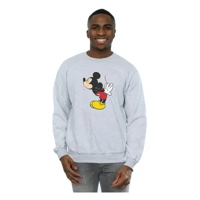 (M, Heather Grey) Disney Mens Mickey Mouse Split Kiss Sweatshirt