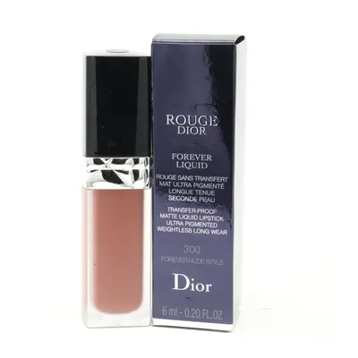 (300 Forever Nude Look) Dior Rouge Dior Forever Liquid Transfer-Lipstick 0.20oz/6ml New With Box