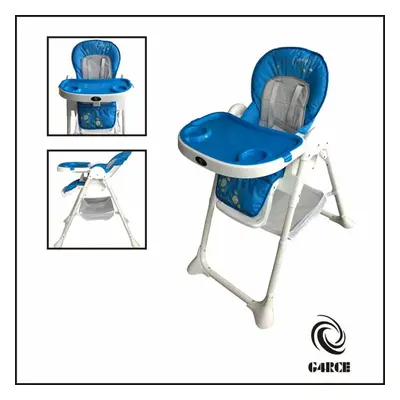 (Blue) Highchair Folding Baby Toddler Infant Reclining