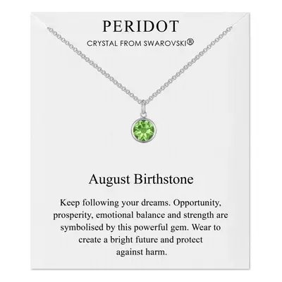 August (Peridot) Birthstone Necklace Created with Swarovski Crystals