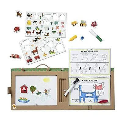 Melissa & Doug Reusable Drawing & Magnet Kit Farm | Activity Books | 3+ | Gift for Boy or Girl