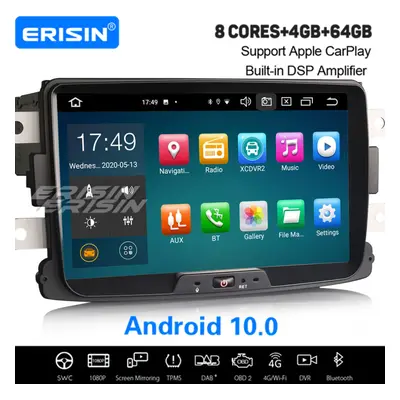 8" 8-Core Android 10.0 Car Stereo DSP CarPlay Sat Nav For Renault Dacia Sandero Logan Dokker Dus