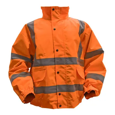 Sealey Worksafe® Hi-Vis Orange Jacket with Quilted Lining, Elasticated Waist & Cuffs - XX-Large 