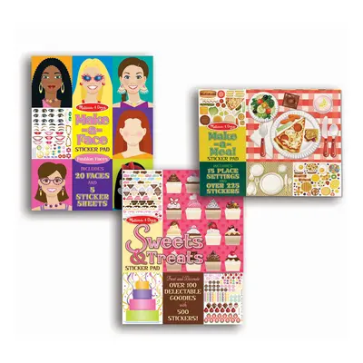 Melissa & Doug Sticker Pads Set: Sweets and Treats Make-a-Face Fashio