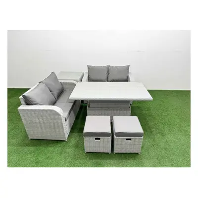 Fimous Seater Outdoor Love Sofa Set Rattan Garden Furniture Set with Adjustable Lifting Dining o