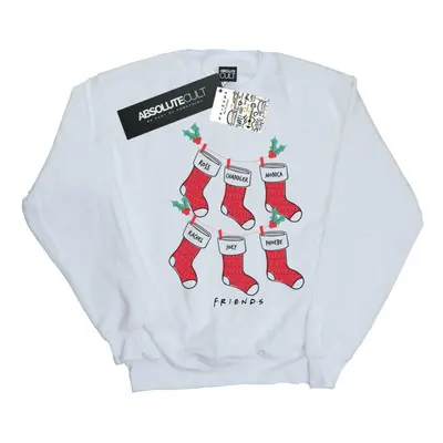 (M, White) Friends Womens/Ladies Christmas Stockings Sweatshirt