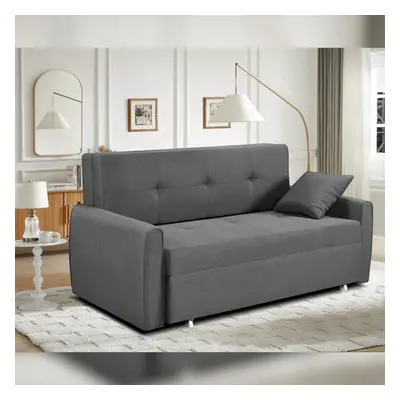 Grey Linen Pull Out Sofa Bed