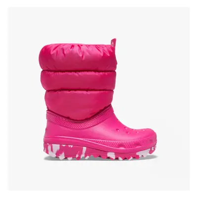 (UK 9, Candy Pink) Crocs 207683-6X0 CLASSIC NEO PUFF Kids Boots Candy Pink