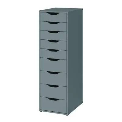 ALEX Drawer unit with drawers, grey-turquoise 36x116 cm